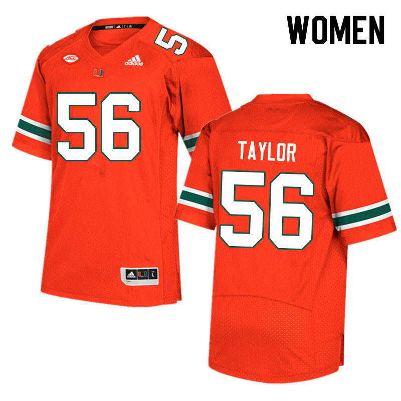 Women #56 Leonard Taylor Miami Hurricanes College Football Jerseys Sale-Orange